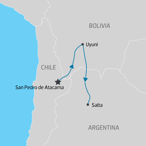 Signature Atacama, Uyuni, Salt Flats, Salta Map Signature Atacama, Uyuni, Salt Flats, Salta Map