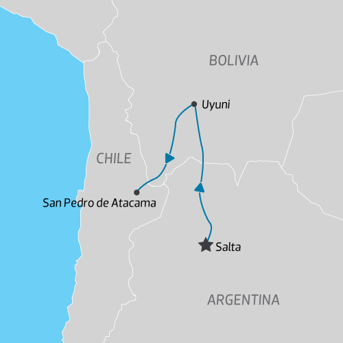 Signature Salta, Uyuni Salt Flats & Atacama Desert map Signature Salta, Uyuni Salt Flats & Atacama Desert map
