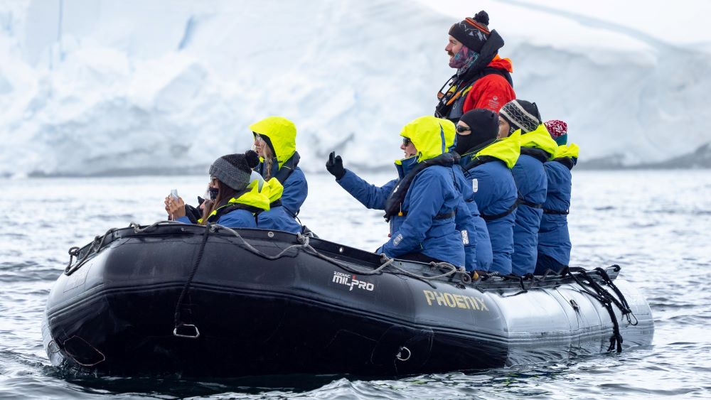 zodiac ride in Antarctica