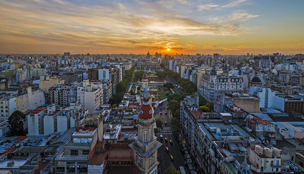 sunset over Buenos Aires 