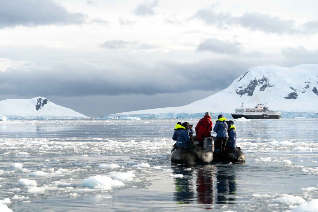 a zodiac cruise in Antarctica