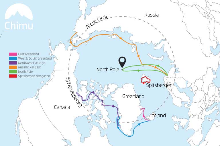 Map of Arctic Expeditions. Map of Arctic Expeditions.