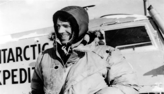 Edmund Hillary in Antarctica 1958. Photo Credit: NZ History Archives