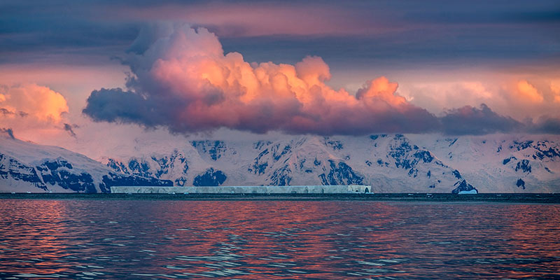 sunset in Antarctica