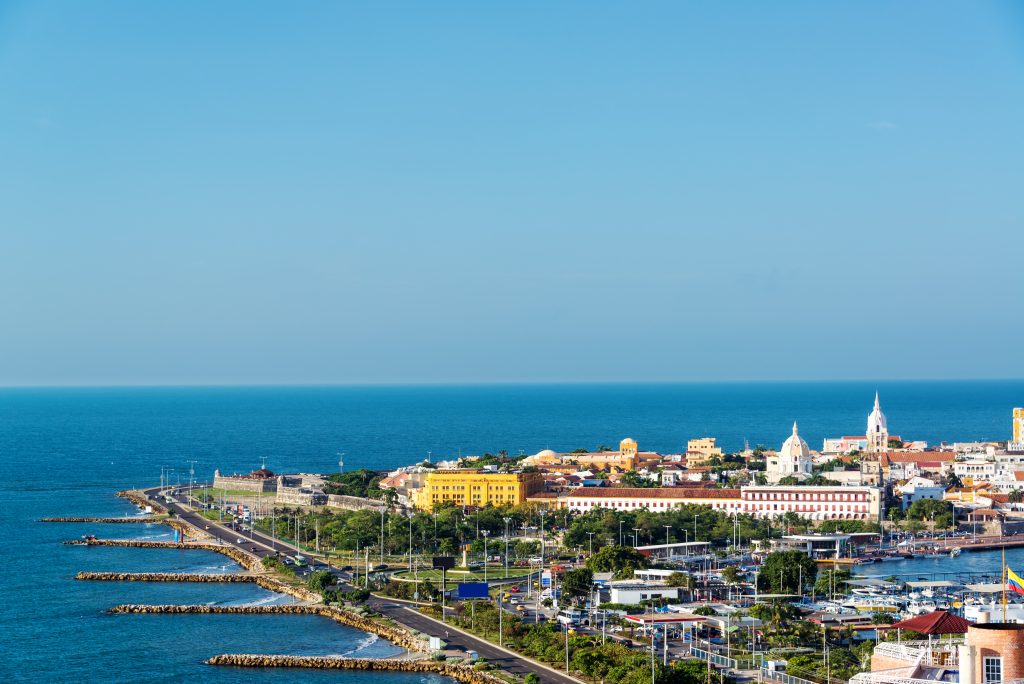 Historic Centre of Cartagena in Colombia and the Caribbean sea