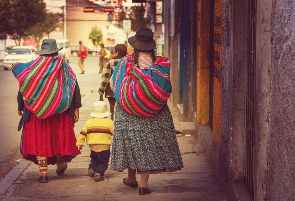 women walking in La Paz, Bolivia