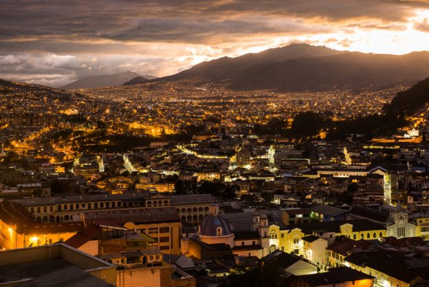 sunset over Quito