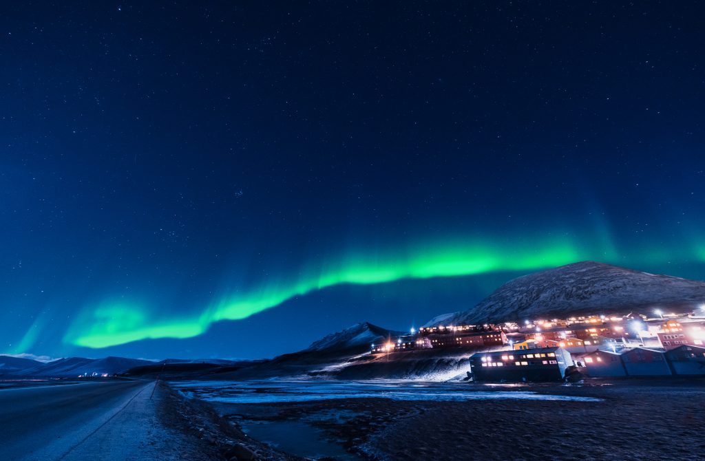 The Northern lights in Svalbard