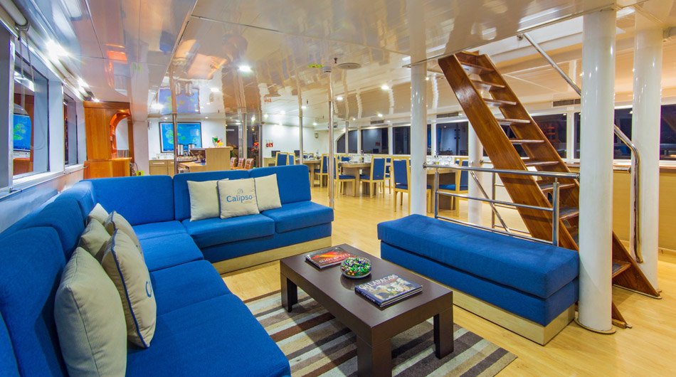 Calipso, social area, Galapagos cruise