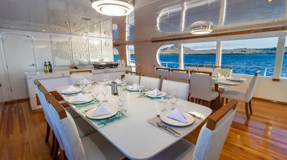 Grand Daphne Galapagos Cruise Yacht - Dining Area 