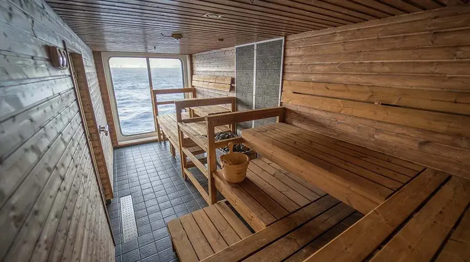 Sauna on Greg Mortimer