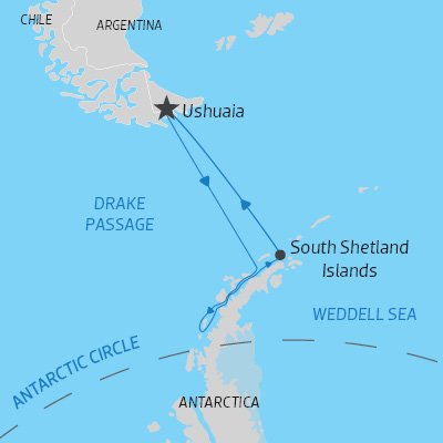 Map of Antarctica: Discovery & Learning Voyage on Plancius
