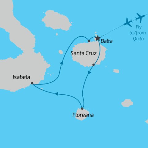 Galapagos Encounter: Southern Islands - Grand Queen Beatriz Map