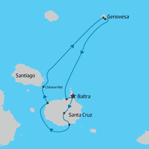 4 Day Central Galapagos Islands Cruise Hermes itinerary 