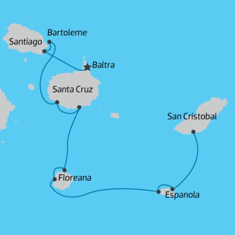 6 Day East Islands Galaapgos Cruise Eco Galaxy Map