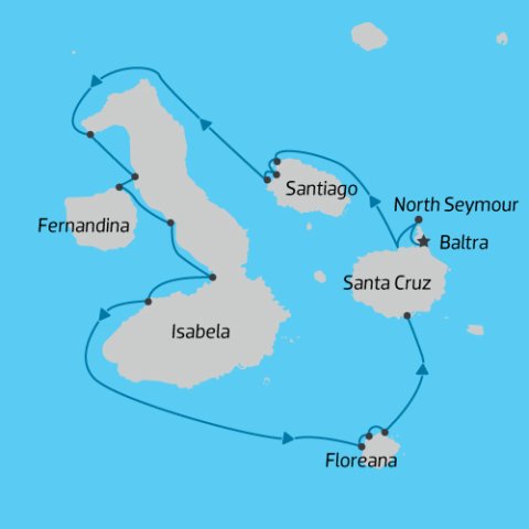 8 Day Western Islands, Galapagos cruise - Integrity Map