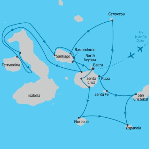 Absolute Galapagos Map, Grand Daphne