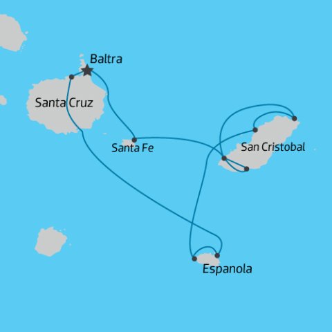 Map of Humboldt Islands Expedtion Cruise on La Pinta