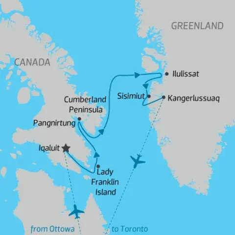 Arctic cruise itinerary