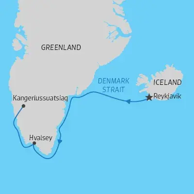 Map of in the Wake of the Vikings, Ocean Nova Arctic Cruise