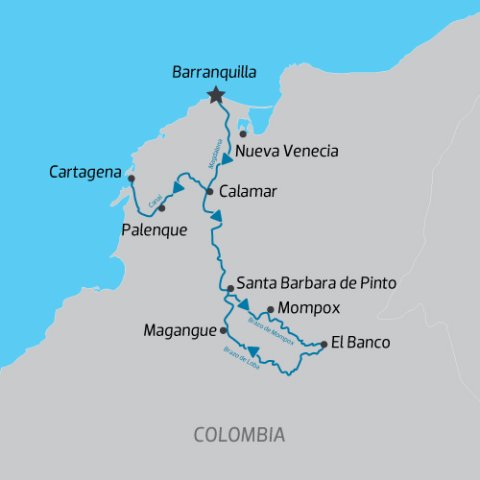 Magic of Colombia Cruise Map