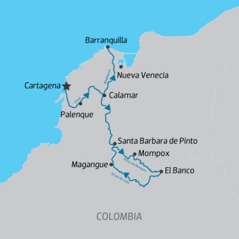 Wonders of Colombia Cruise Map