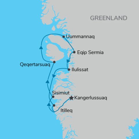 Map of Greenland and Disko Bay