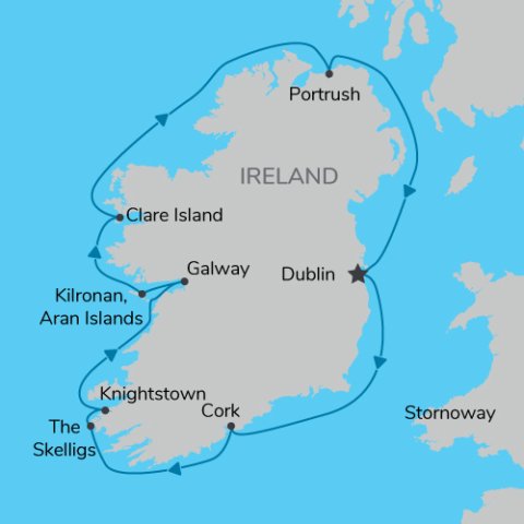 Map of Ireland Circumnavigation