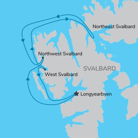 Map of Svalbard Express