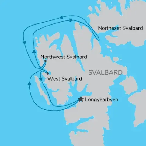 Map of Svalbard Express
