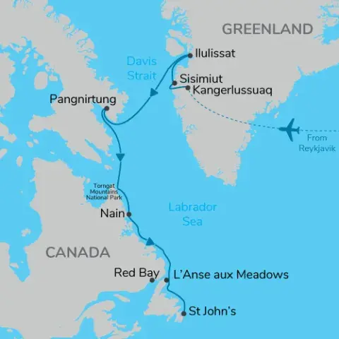 Itinerary map