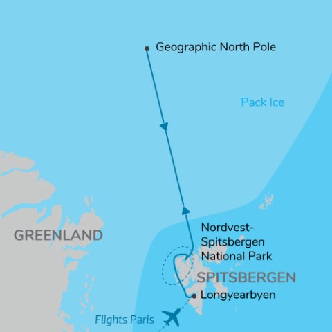 Geographic North Pole Map