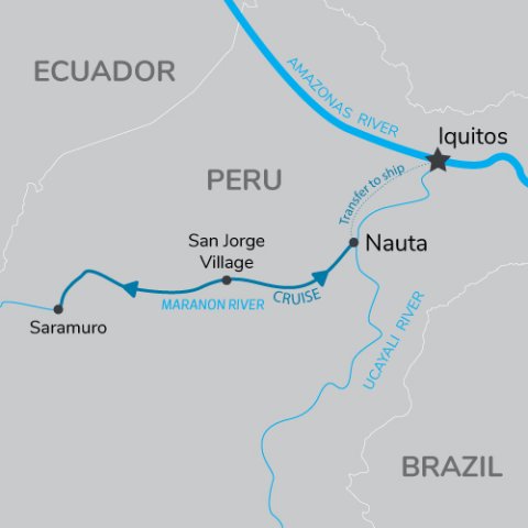 Ultimate Peruvian Amazon Expedition 4 Day Land Map