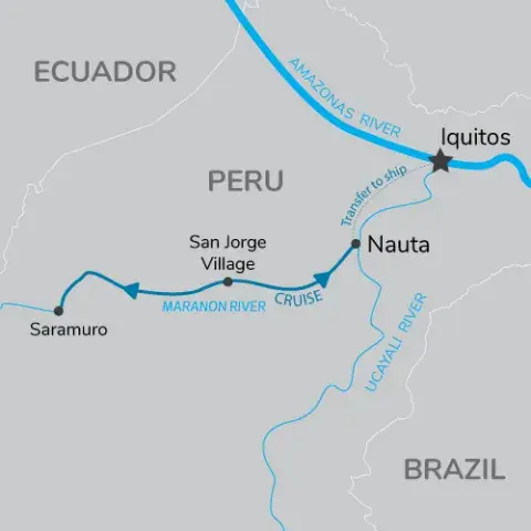 Ultimate Peruvian Amazon Expedition 4 Day Land Map