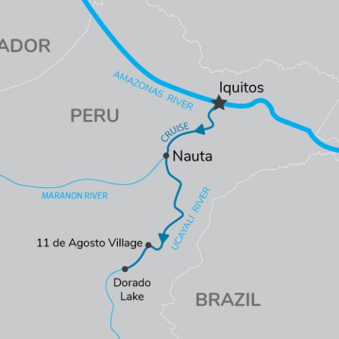 Ultimate Peruvian Amazon Expedition 5 Day Land Map