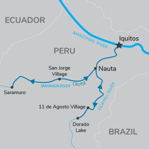 Ultimate Peruvian Amazon Expedition 8 Day Land Map