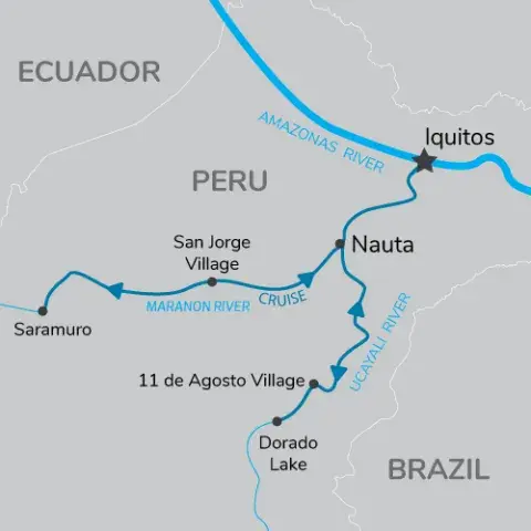 Ultimate Peruvian Amazon Expedition 8 Day Land Map