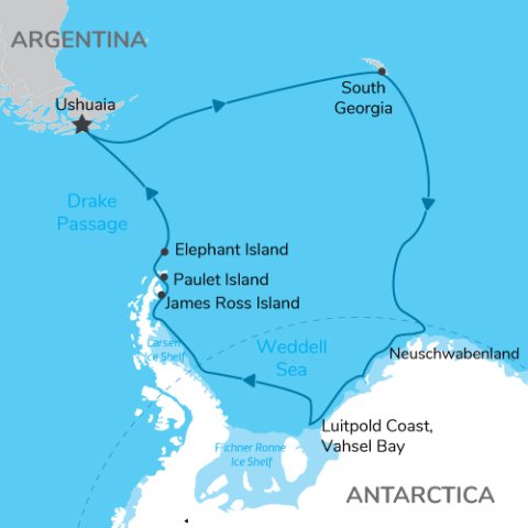 Map for remote weddell sea explorer