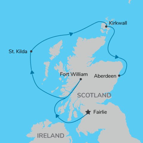 map of Wild Scotland itinerary