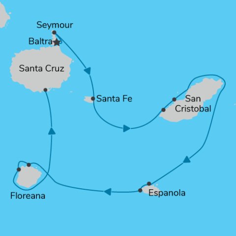 Eastern Islands 6 Day Cruise on Alya map