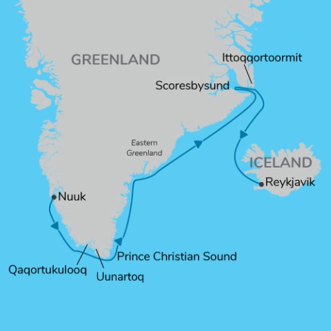 Eastern Greenland - Stories of Ice and light map