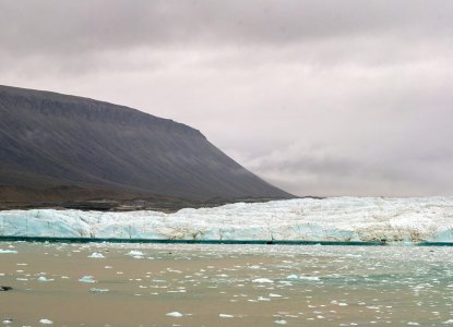 Croker Bay Glacier where it meets Devon Island in the Northwest Passage of the Canadian Arctic