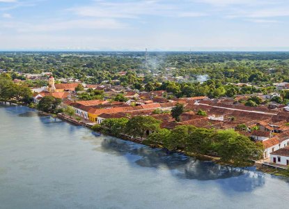 Aerial view of Magdalena river in Colombia
