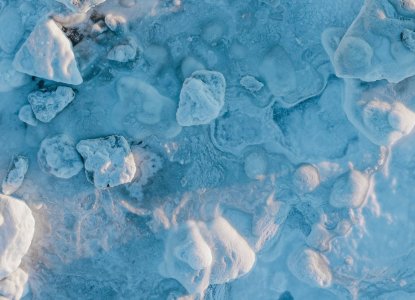 Ice floes on the water in the Arctic